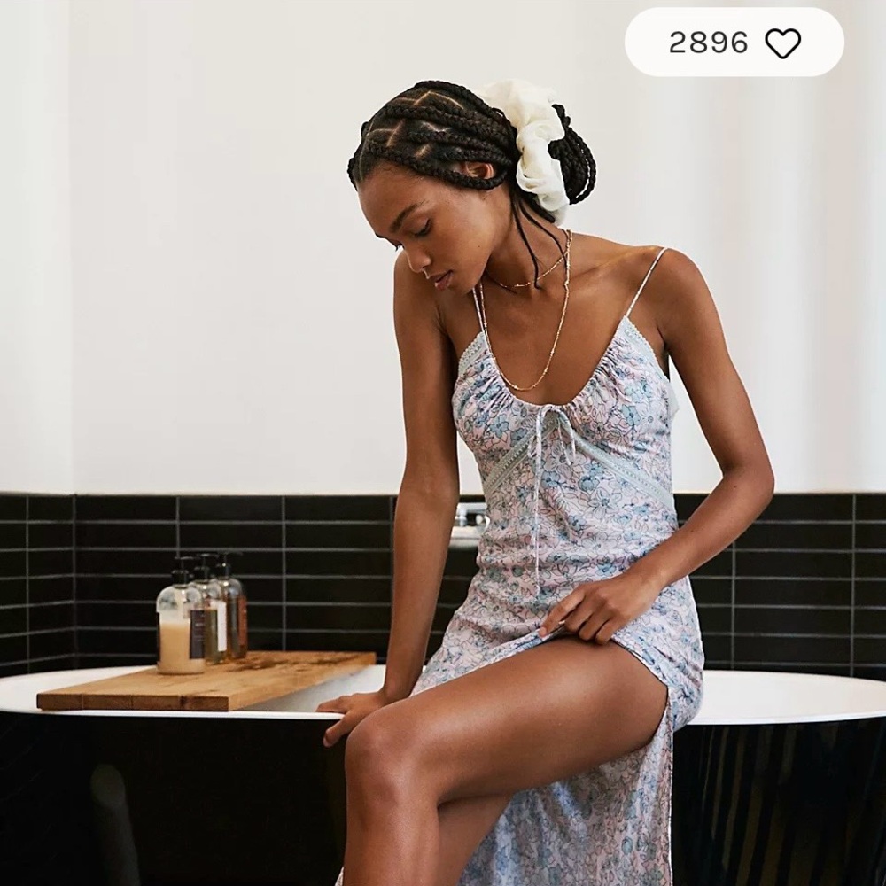 Free People NWT Intimately All I Ever Wanted Floral Side Slit Dress sz L
